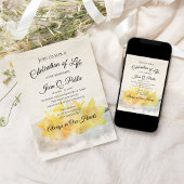 Gele narcissen Waterverf Viering van het Leven Kaart