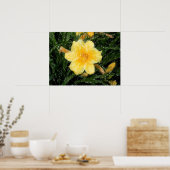 gele Narcissus Bloem abstracte originele kunst Poster (Keuken)