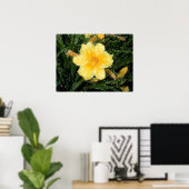 gele Narcissus Bloem abstracte originele kunst Poster (Thuiskantoor)