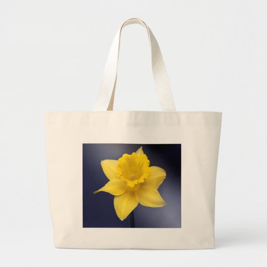 Gele Narcissus Bloemen waterverf Grote Tote Bag (Voorkant)