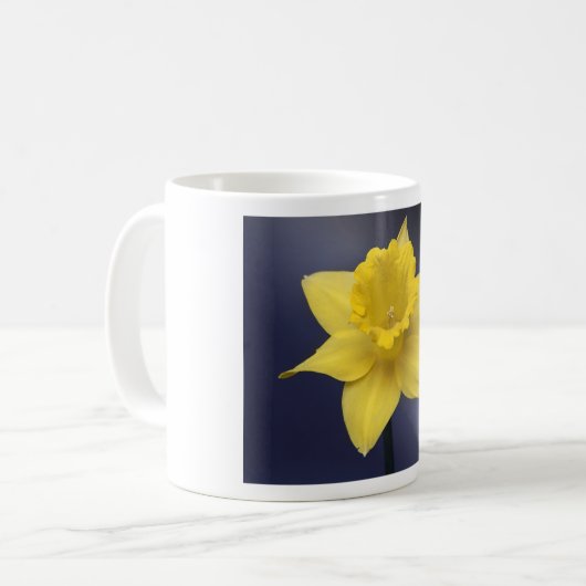 Gele Narcissus Bloemen waterverf Koffiemok (Voorkant links)