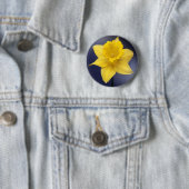 Gele Narcissus Bloemen waterverf Ronde Button 5,7 Cm (In situ)