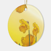 Gele Narcissus Daffodil Keramisch Ornament (Links)
