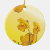 Gele Narcissus Daffodil Keramisch Ornament (Achterkant)
