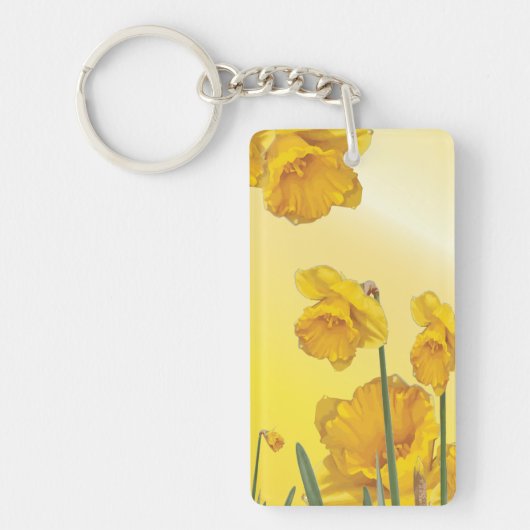 Gele Narcissus Daffodil Sleutelhanger (Voorkant)