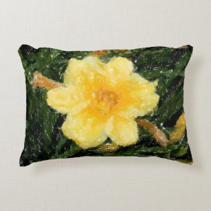 Gele Narcissus flower abstracte originele kunst Accent Kussen