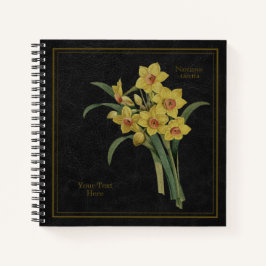Gele Narcissus Tazetta Zwarte Notitieboek