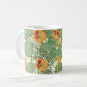 Gele Nasturtia | Antiek lithograaf 1896 Koffiemok (Voorkant links)