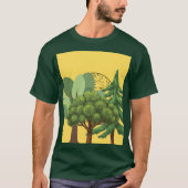 GELE NATUUR BOS MAAN T-SHIRT (Voorkant)