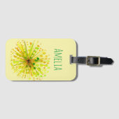 Gele natuurbloem-grillige waterverf bagagelabel (Voorkant (horizontaal))