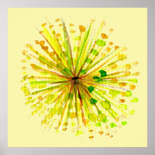 Gele natuurbloem-grillige waterverf poster (Voorkant)
