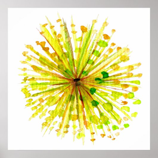 Gele natuurbloem-grillige waterverf poster (Voorkant)