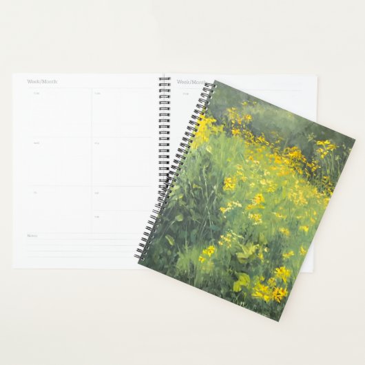 Gele natuurbloem Oorspronkelijke olie Schilderen Planner (Display)