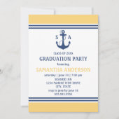 Gele Nautical Graduation Party nodigt uit Kaart (Voorkant)