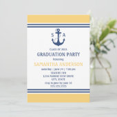 Gele Nautical Graduation Party nodigt uit Kaart (Staand voorkant)