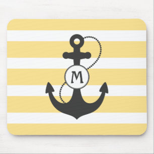 Gele Nautische Anchor Muismat