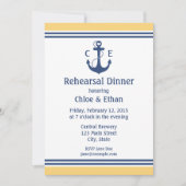 Gele nautische repetitie diner uitnodigingen (Voorkant)