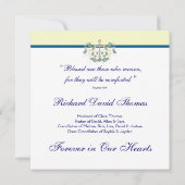 Gele Navy Blue Cross in liefdevolle herinnering Me Kaart (Achterkant)