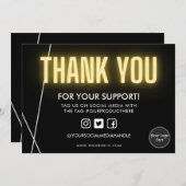 Gele neon Dank u Logo Media Invoegen Kaart (Voorkant / Achterkant)