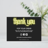 Gele Neon Licht Reclame Bedankt Media Inzetstuk (Staand voorkant)