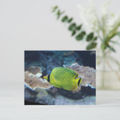 Gele neonvis briefkaart (Staand voorkant)