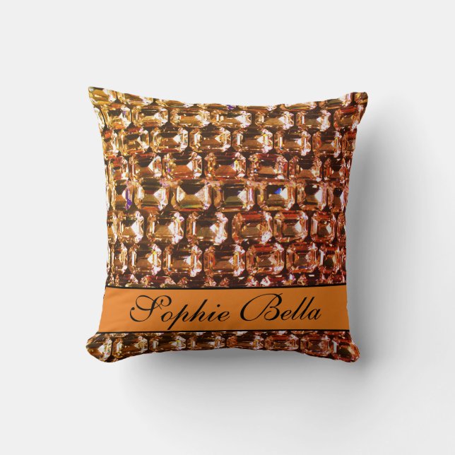 Gele neushoorn, gele diamanten, edelstenen kussen (Voorkant)