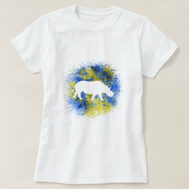 Gele neushoorn t-shirt