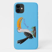 Gele neushoornvogel safari vogel cartoon Case-Mate iPhone case (Achterkant)