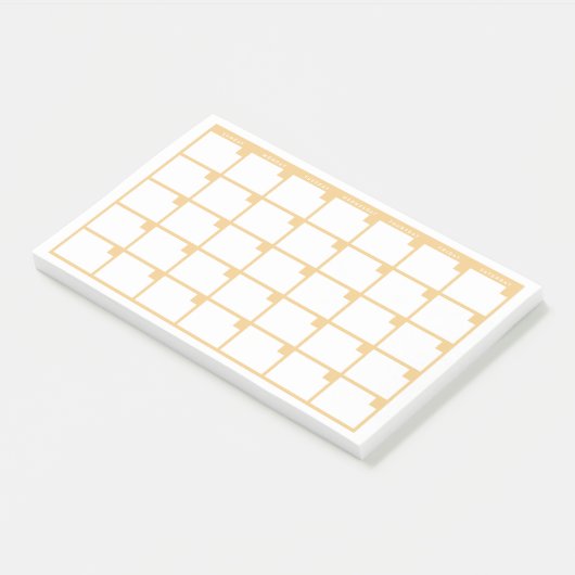 Gele niet-gedateerde Post-it notitiekalender Post-it® Notes (Schuin)