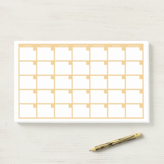 Gele niet-gedateerde Post-it notitiekalender Post-it® Notes (Op bureau)
