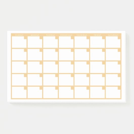 Gele niet-gedateerde Post-it notitiekalender Post-it® Notes (Voorkant)