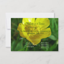 gele, niet-gele bloemkartonnen RSVP