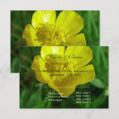 gele, niet-gele bloemkartonnen RSVP Kaartje (Voorkant / Achterkant)