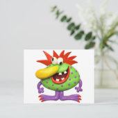 Gele Nose Monster Briefkaart (Staand voorkant)