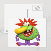 Gele Nose Monster Briefkaart (Voorkant / Achterkant)