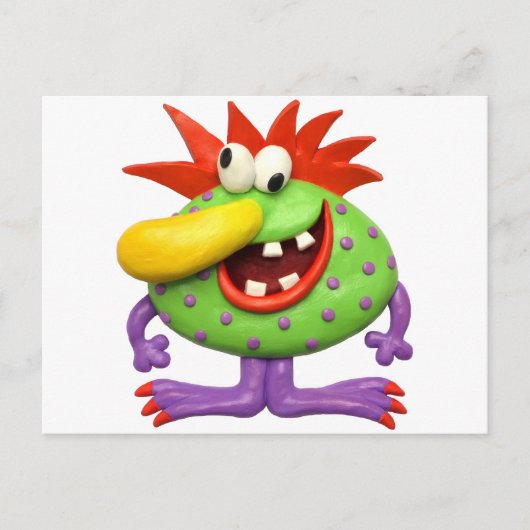 Gele Nose Monster Briefkaart (Voorkant)