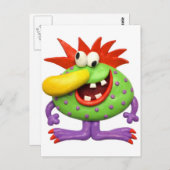 Gele Nose Monster Briefkaart (Voorkant / Achterkant)
