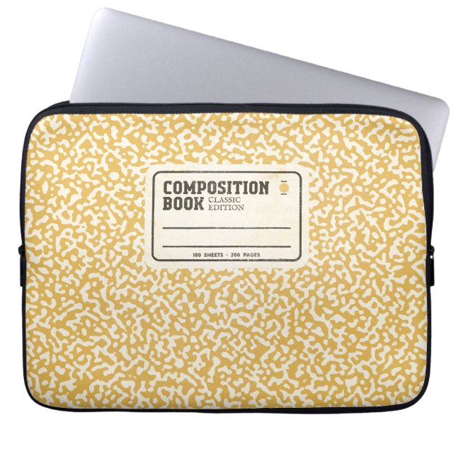 Gele Notitieboek laptophoes Laptop Sleeve (Voorkant)