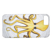 Gele octopus Case-Mate iPhone case (Achterkant (Horizontaal))
