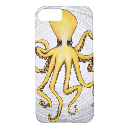 Gele octopus Case-Mate iPhone case (Achterkant)