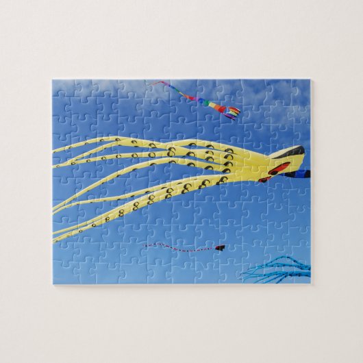 Gele octopus Kite Legpuzzel (Horizontaal)