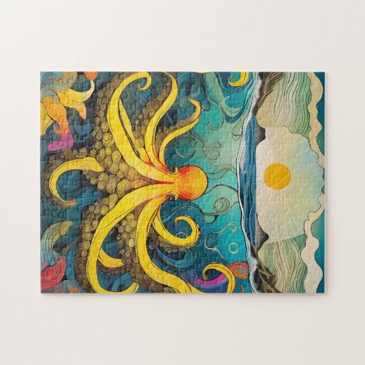 Gele octopus legpuzzel (Horizontaal)