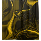 Gele of goudcurven in bruin afbeelding douchegordijn (Voorkant)