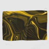 Gele of goudcurven in bruin afbeelding golfhanddoek (Horizontaal)