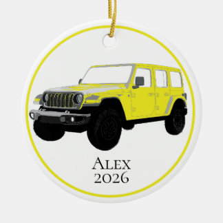 Gele offroad-hulpverleningsvoertuig 7 slots grille keramisch ornament