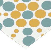 Gele oker en grijsblauwe gestippelde sterren op wi korte tafelloper (Hoek)