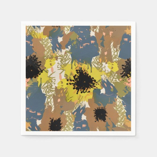 Gele okerbloemen servet (Voorkant)
