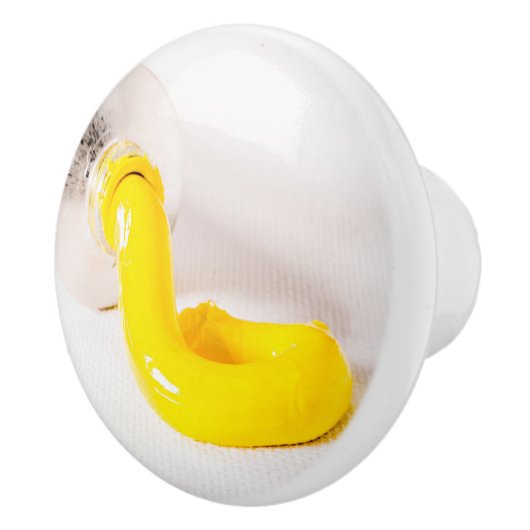 Gele olieverf keramische knop (Rechts)