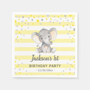 Gele Olifant 1e Verjaardag Little Peanut Feestje Servet