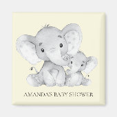 Gele Olifant Baby shower Favor Magnet (Voorkant)